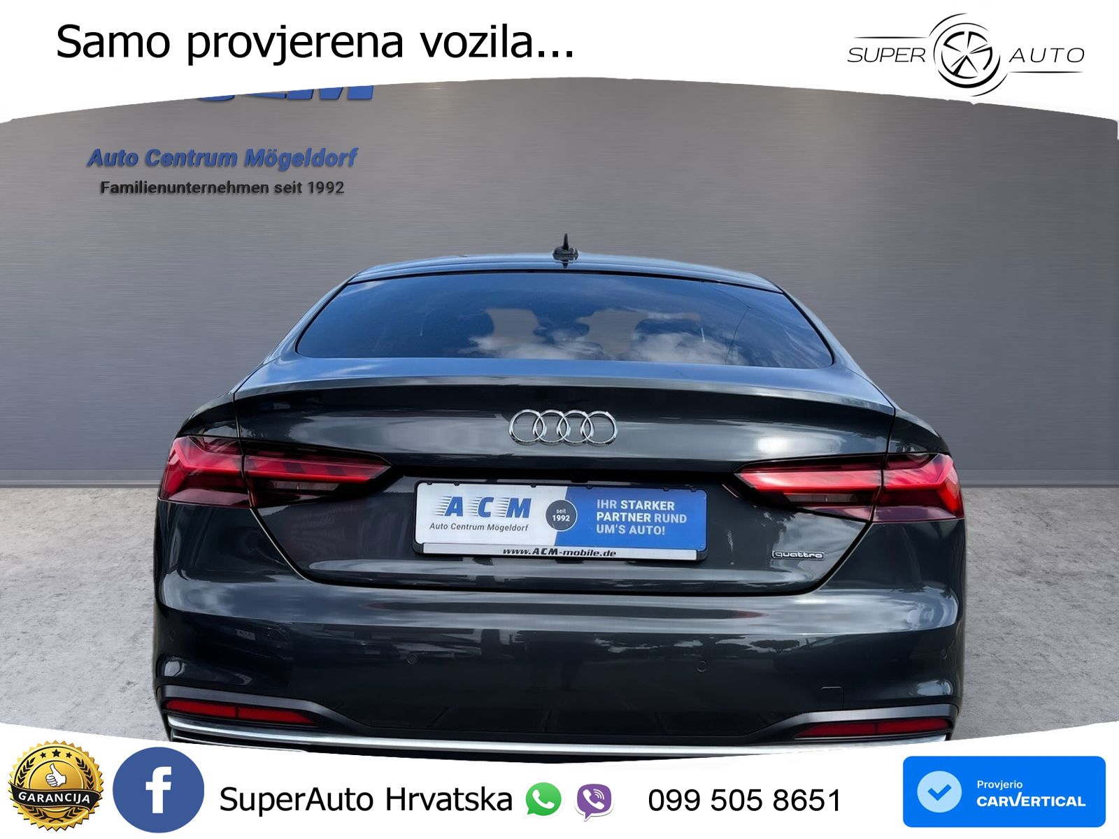 Audi A5 Sportback  40 TFSI (204 KS) quattro S tronic LED+GR SJED+ACC