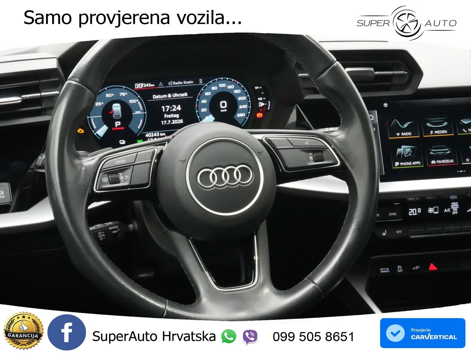 Audi A3 40 TFSIe (204 KS) S tronic LED+GR SJED+ACC