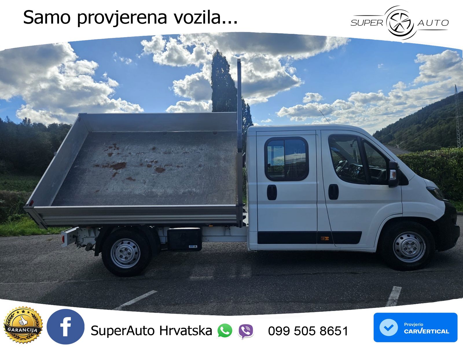 Peugeot Boxer Doka 3-Seitenkipper AHK Klima 1.Hand 131 KS