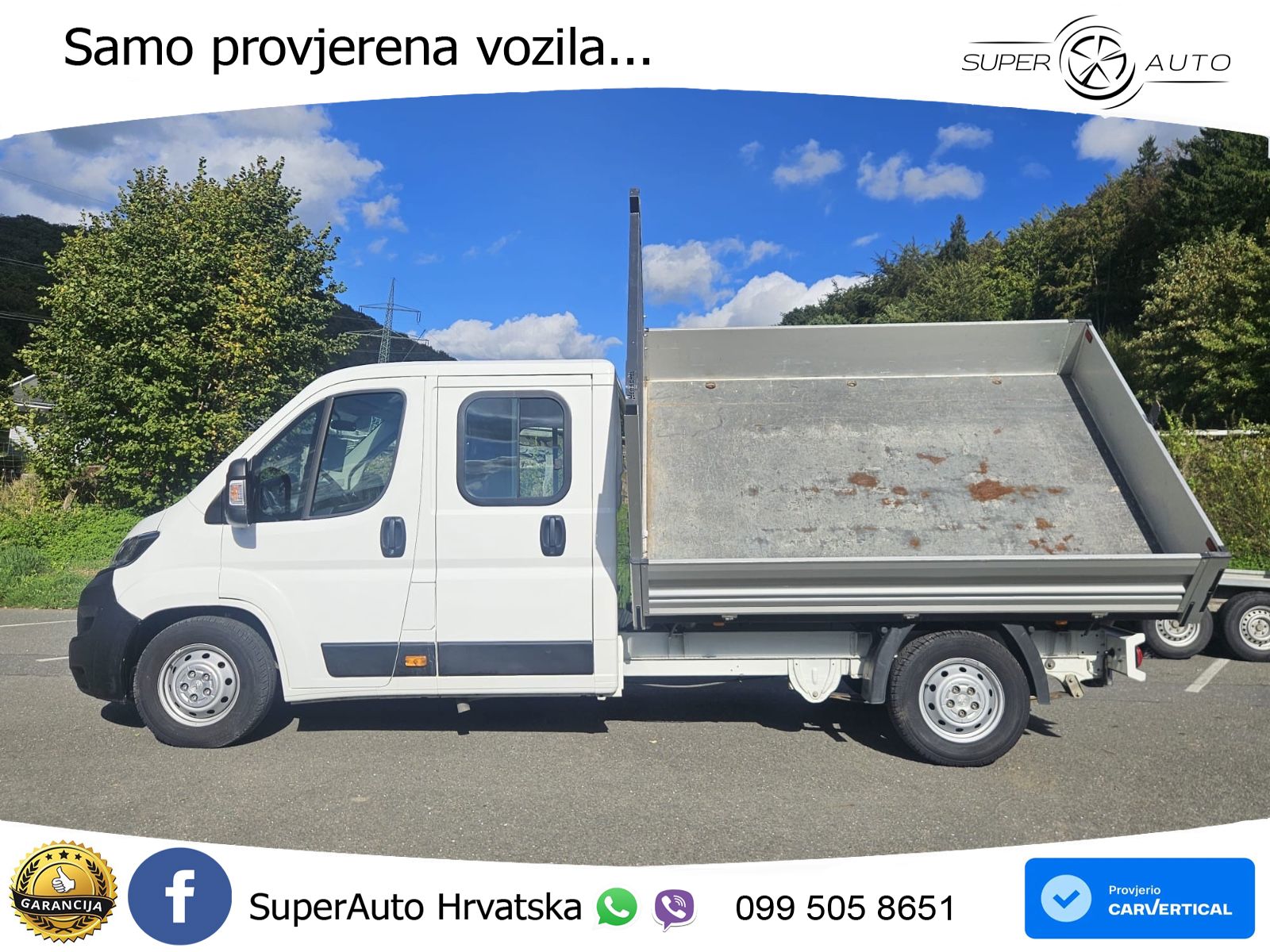 Peugeot Boxer Doka 3-Seitenkipper AHK Klima 1.Hand 131 KS