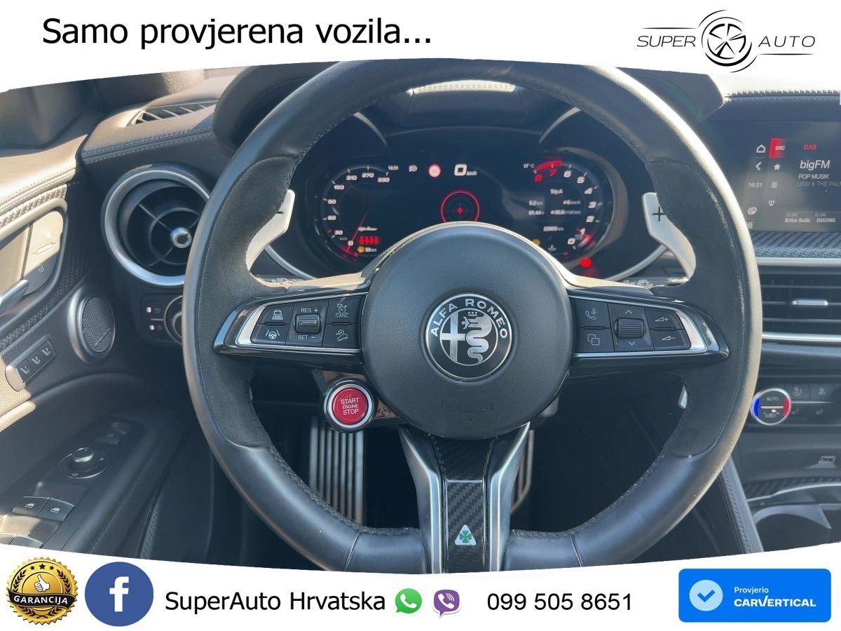 Alfa Romeo Stelvio Quadrifoglio 2.9 V6 Bi-Turbo (520 KS) Q4 Automatic LED+GR SJED+ACC