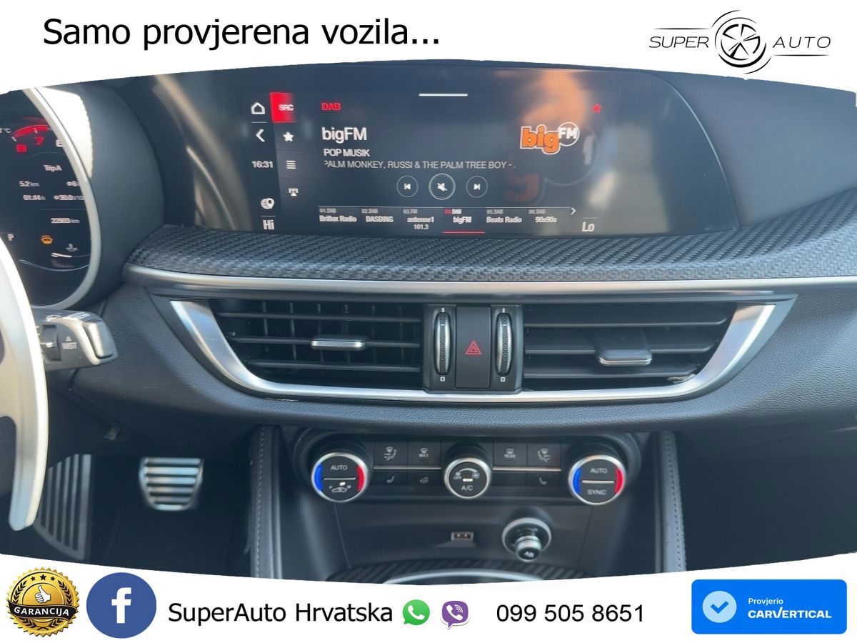 Alfa Romeo Stelvio Quadrifoglio 2.9 V6 Bi-Turbo (520 KS) Q4 Automatic LED+GR SJED+ACC