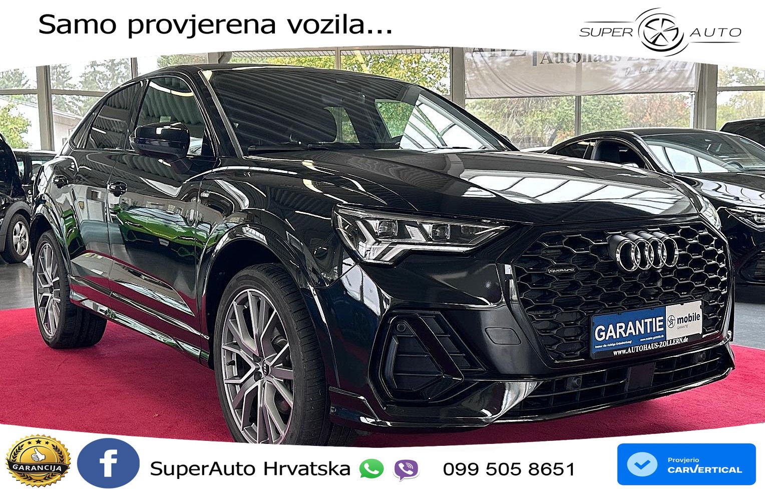 Audi Q3 Sportback 40 TDI (200 KS) quattro S tronic S line LED+GR SJED+ACC