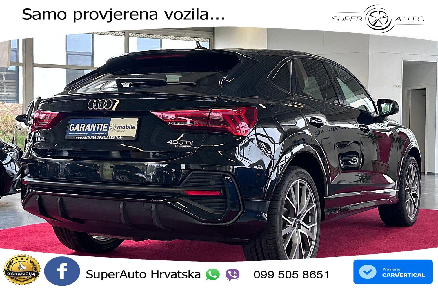 Audi Q3 Sportback 40 TDI (200 KS) quattro S tronic S line LED+GR SJED+ACC