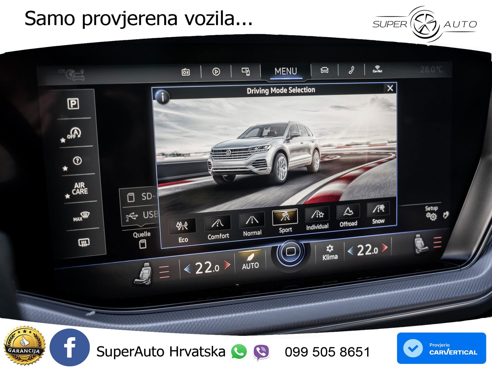 Volkswagen Touareg 3.0 V6 TDI (286 KS) 4MOTION Tiptronic R-Line ZRAČNI+ACC+GR SJED+KAM+PANO