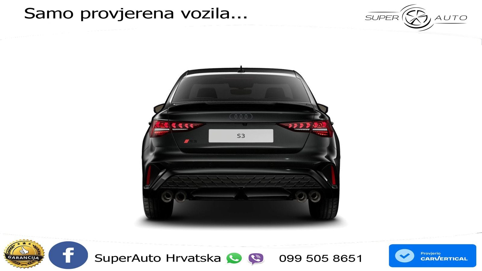Audi S3 Limuzina 2.0 TFSI (333 KS) quattro S tronic LED+GR SJED+ACC