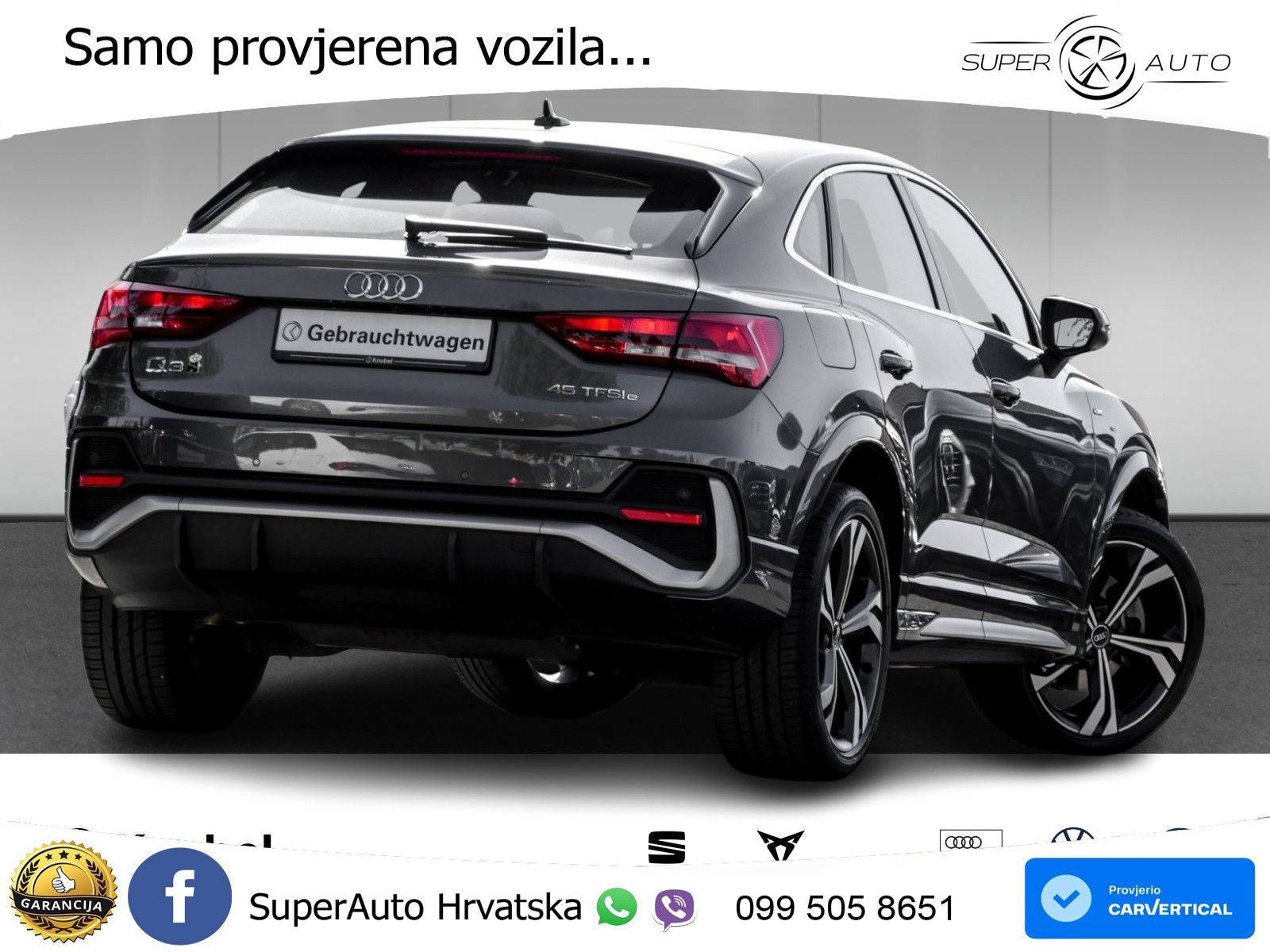 Audi Q3 Sportback 45 TFSIe (245 KS) S tronic S line LED+GR SJED+ACC