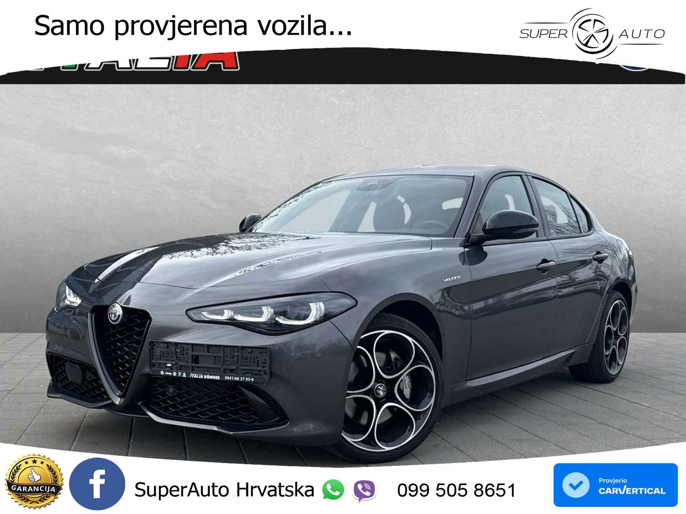 Alfa Romeo Giulia 2.0 Turbo (280 KS) Q4 Automatic LED+GR SJED+ACC
