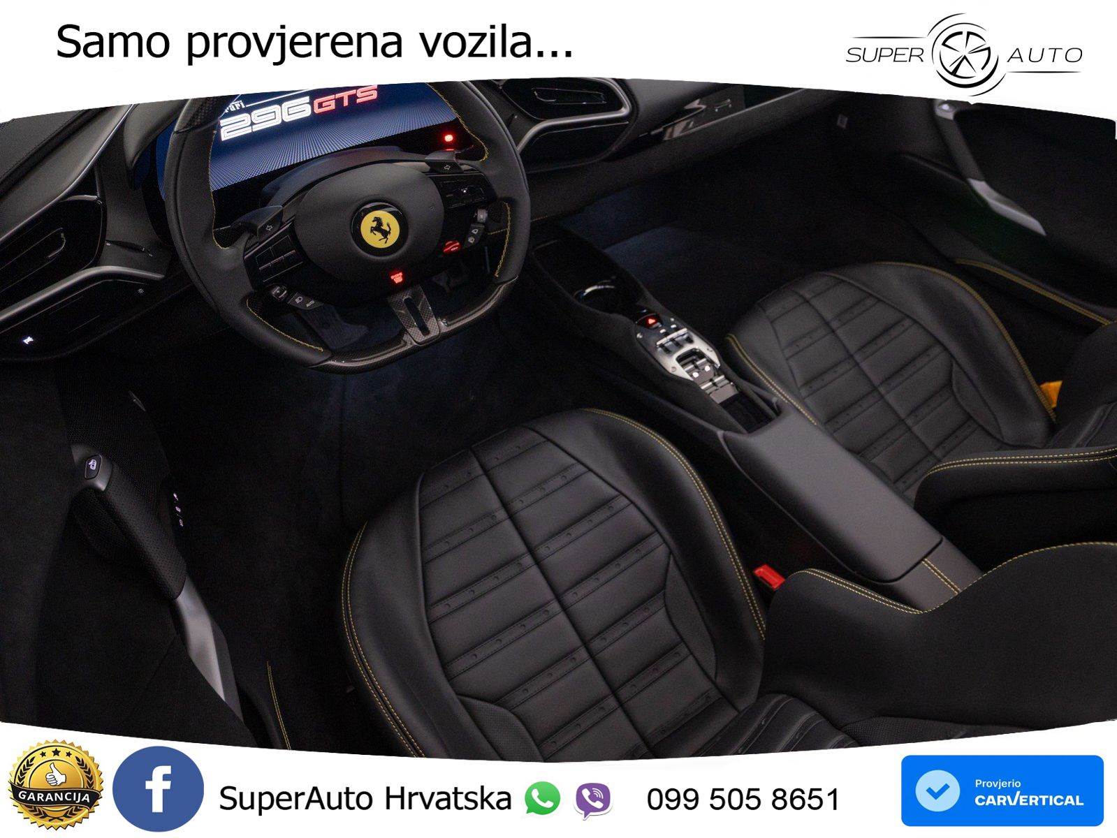 Ferrari 296 GTS 3.0 V6 (830 KS) F1 DCT ZRAČNI+ACC+GR SJED+360