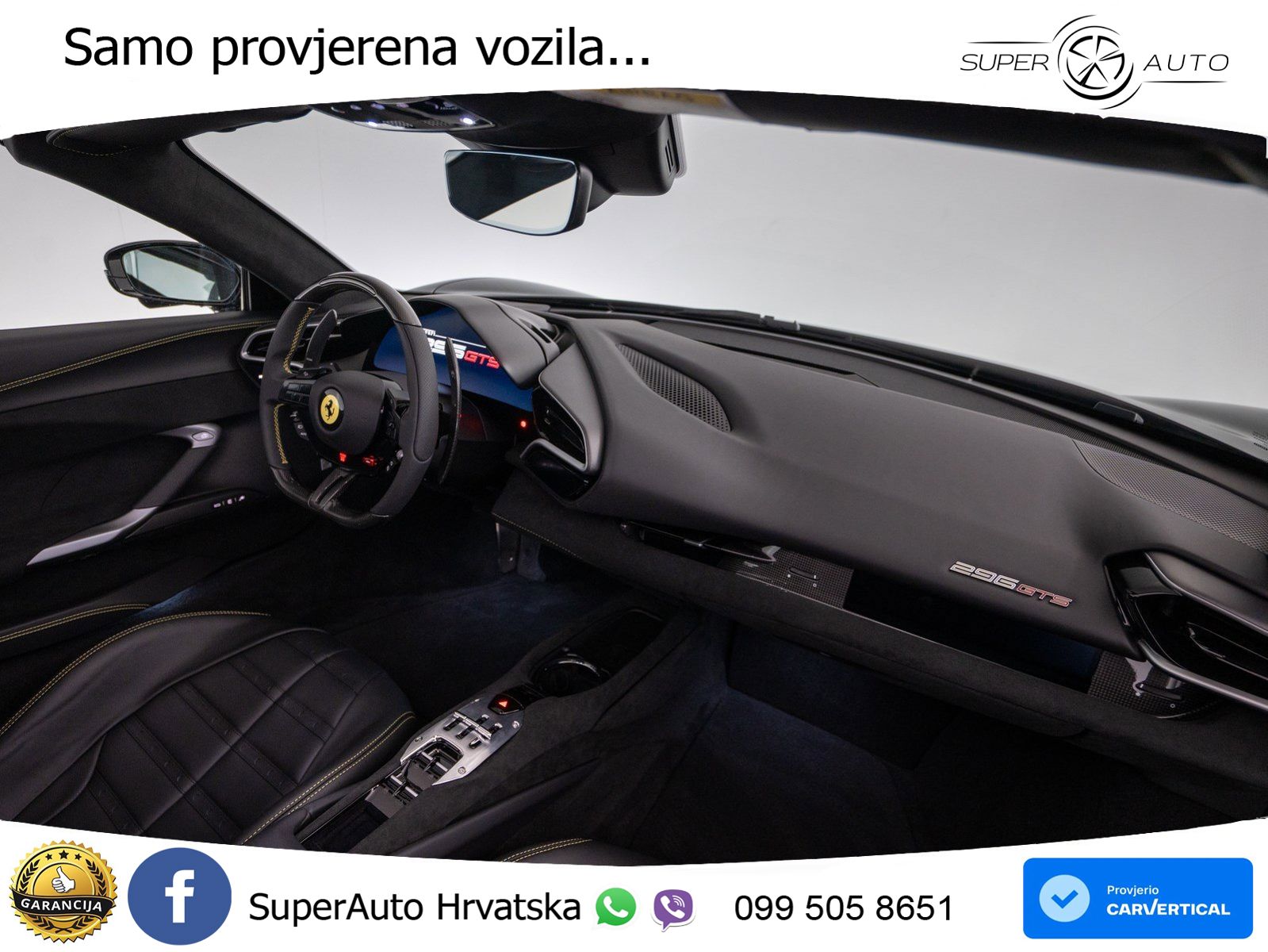 Ferrari 296 GTS 3.0 V6 (830 KS) F1 DCT ZRAČNI+ACC+GR SJED+360