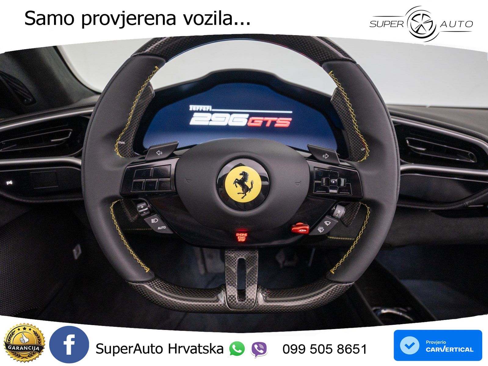 Ferrari 296 GTS 3.0 V6 (830 KS) F1 DCT ZRAČNI+ACC+GR SJED+360