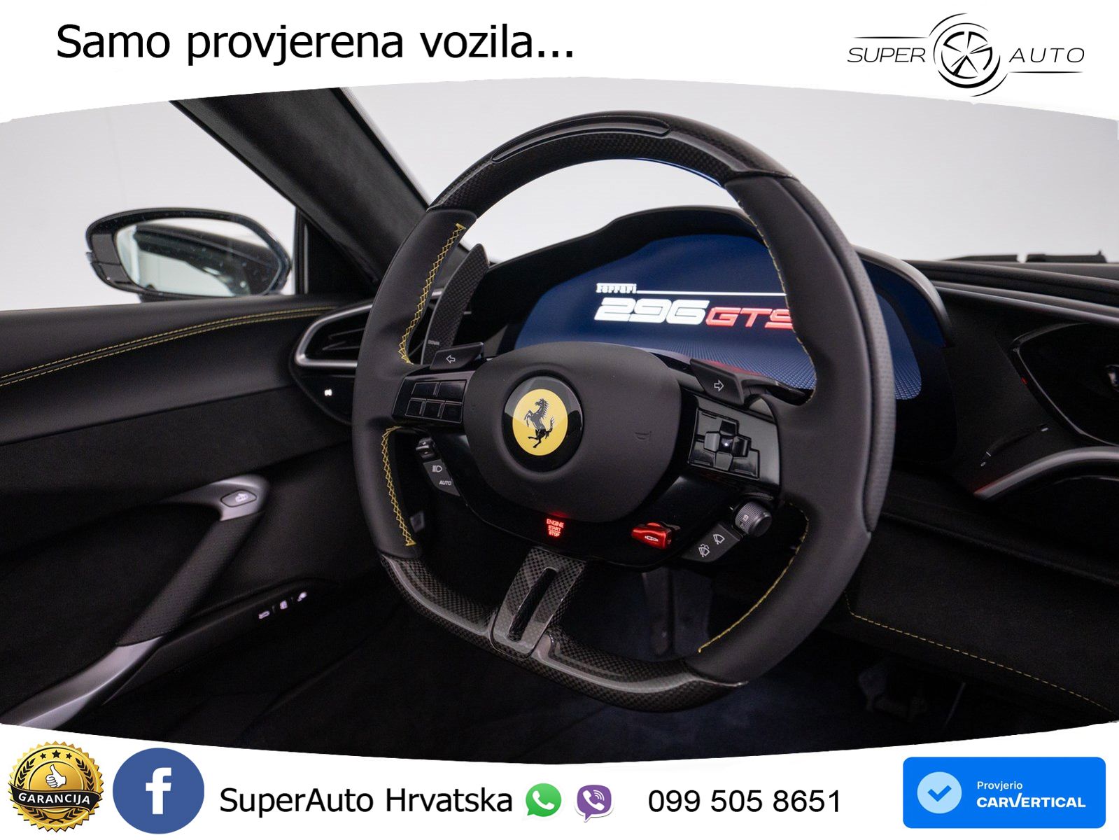 Ferrari 296 GTS 3.0 V6 (830 KS) F1 DCT ZRAČNI+ACC+GR SJED+360