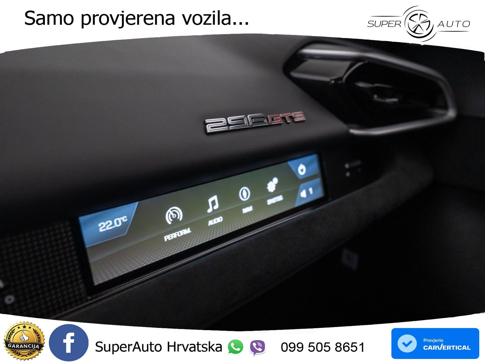 Ferrari 296 GTS 3.0 V6 (830 KS) F1 DCT ZRAČNI+ACC+GR SJED+360