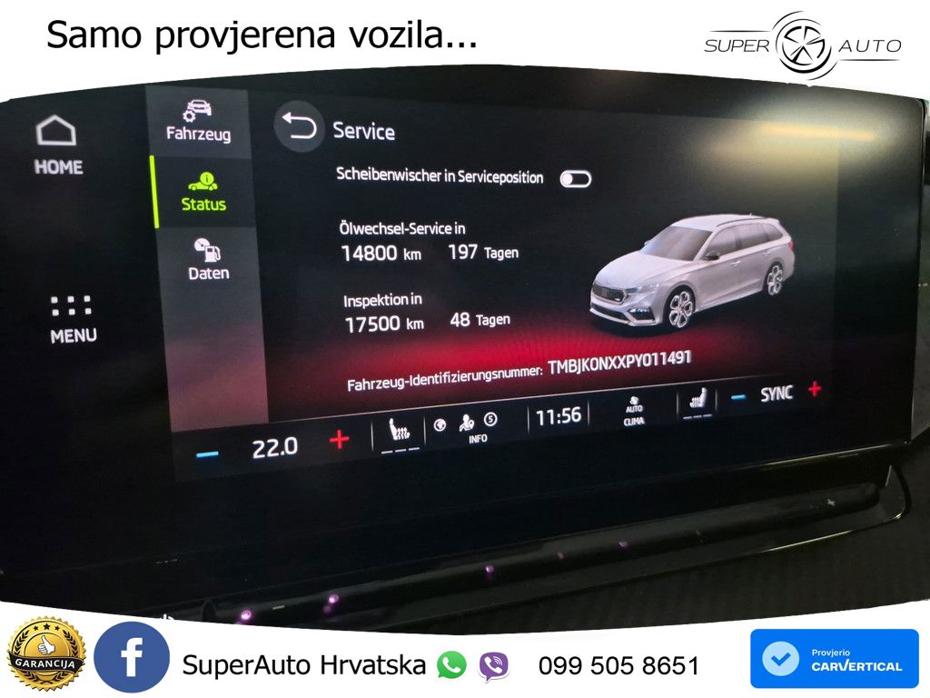 Škoda Octavia Combi RS 2.0 TDI (200 KS) DSG LED+GR SJED+ACC