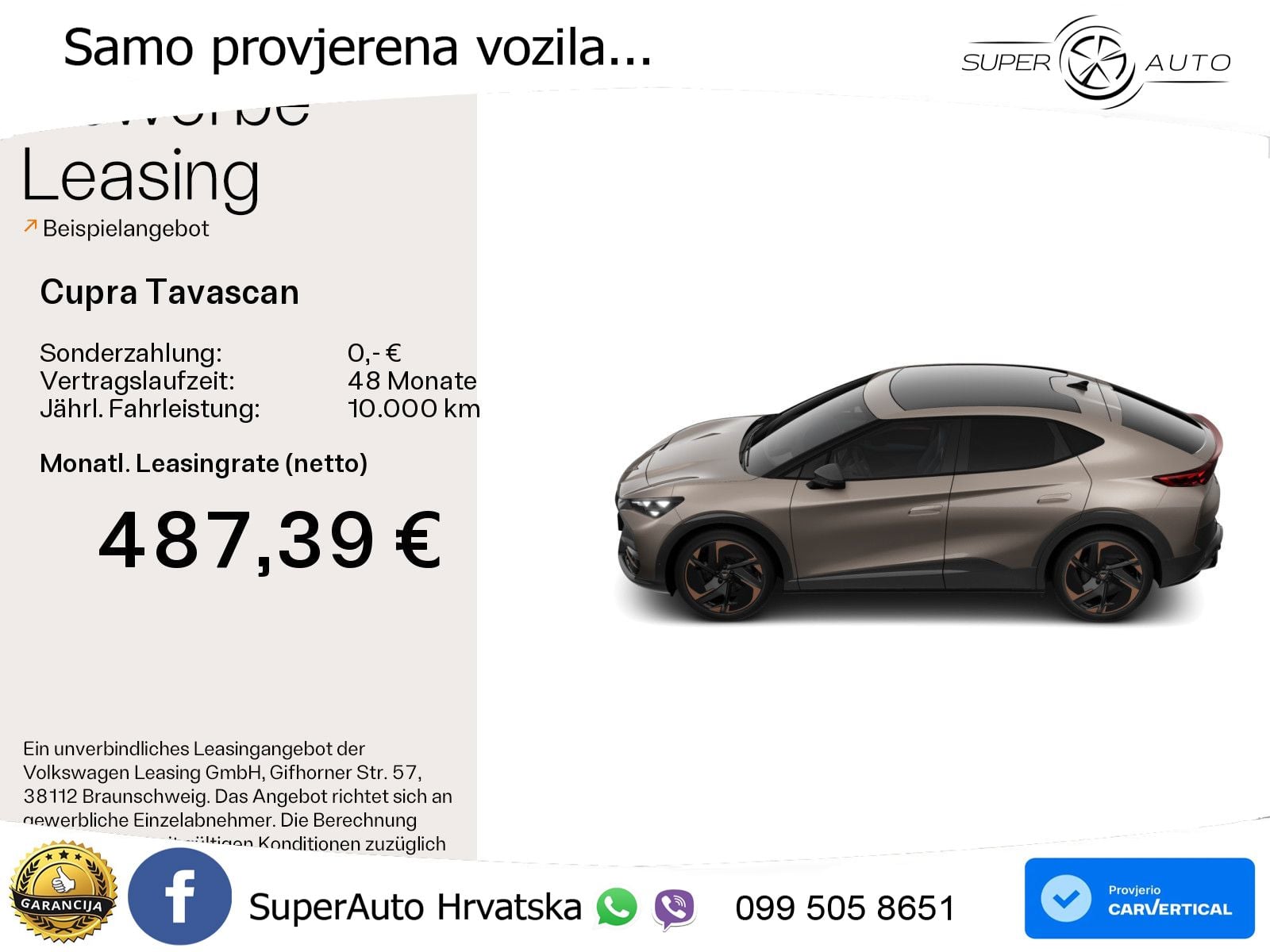 Cupra Tavascan 82 kWh (340 KS)  4WD VZ LED+GR SJED+ACC