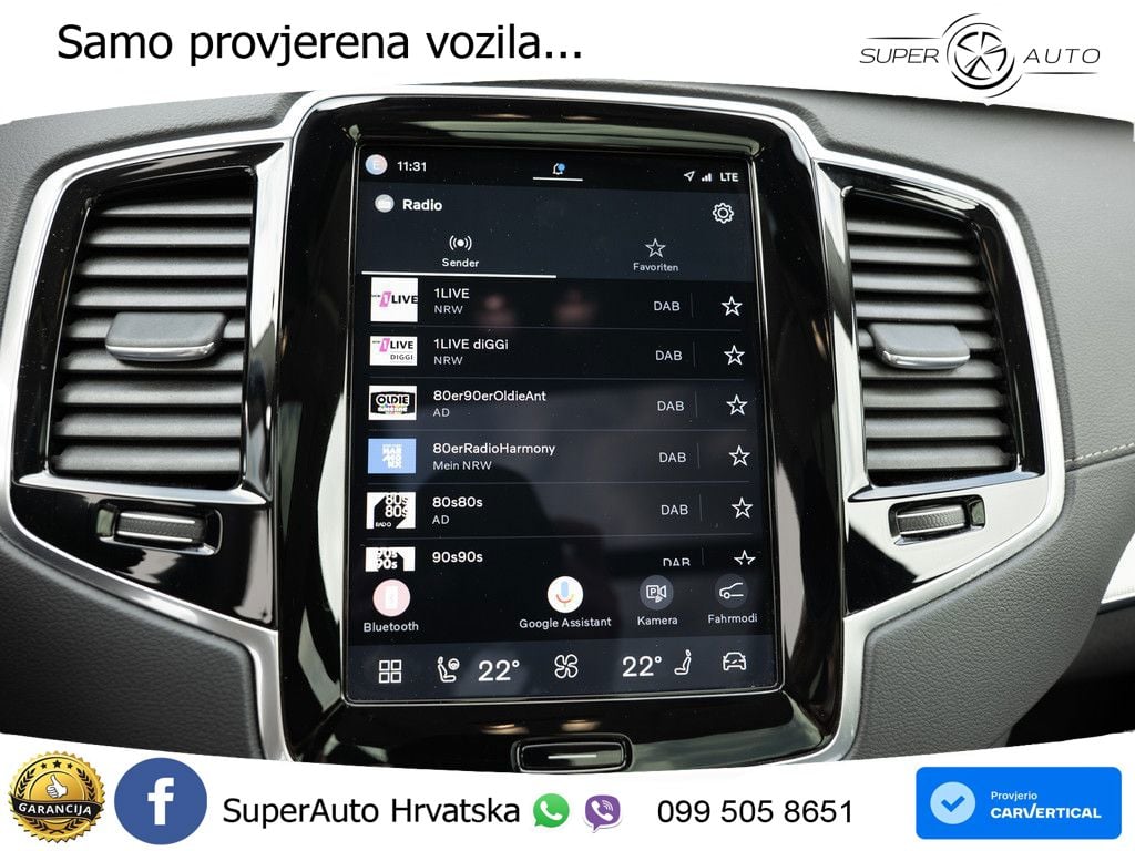 Volvo XC90 2.0 T8 AWD Automatic ZRAČNI+ACC+GR SJED+KAM+PANO