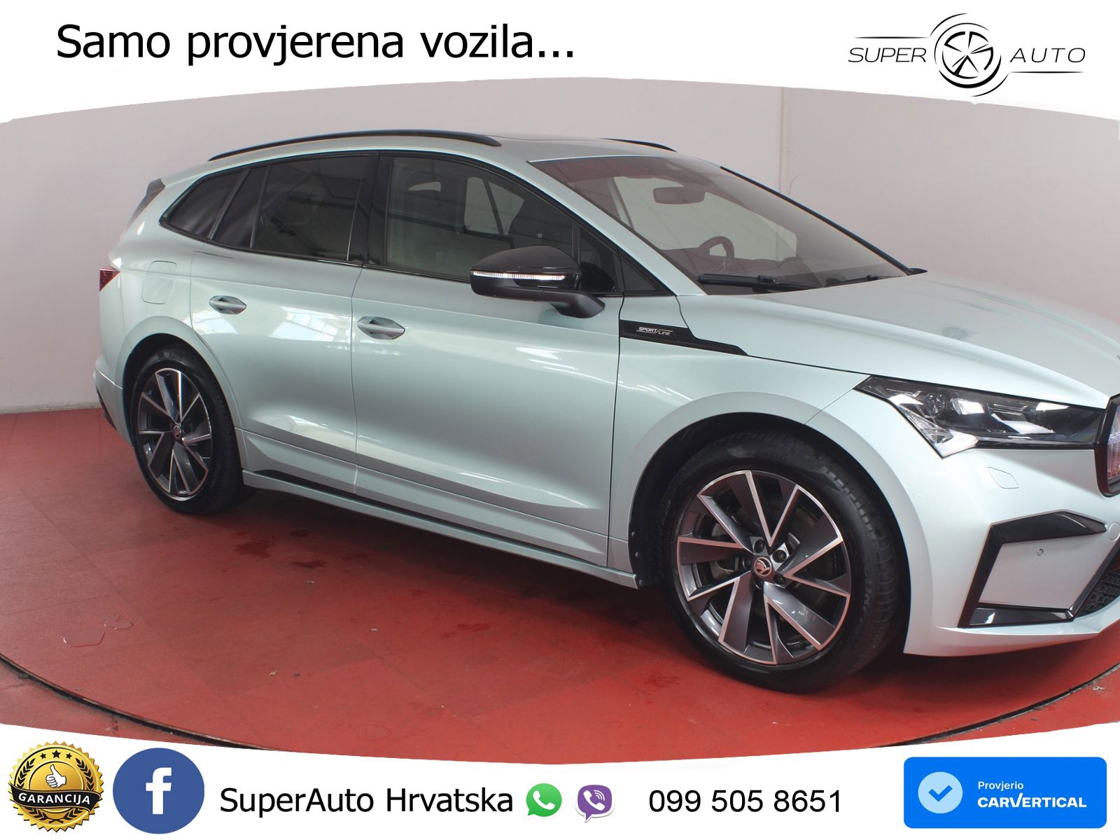 Škoda Enyaq iV 80 82 kWh (204 KS) SportLine LED+GR SJED+ACC