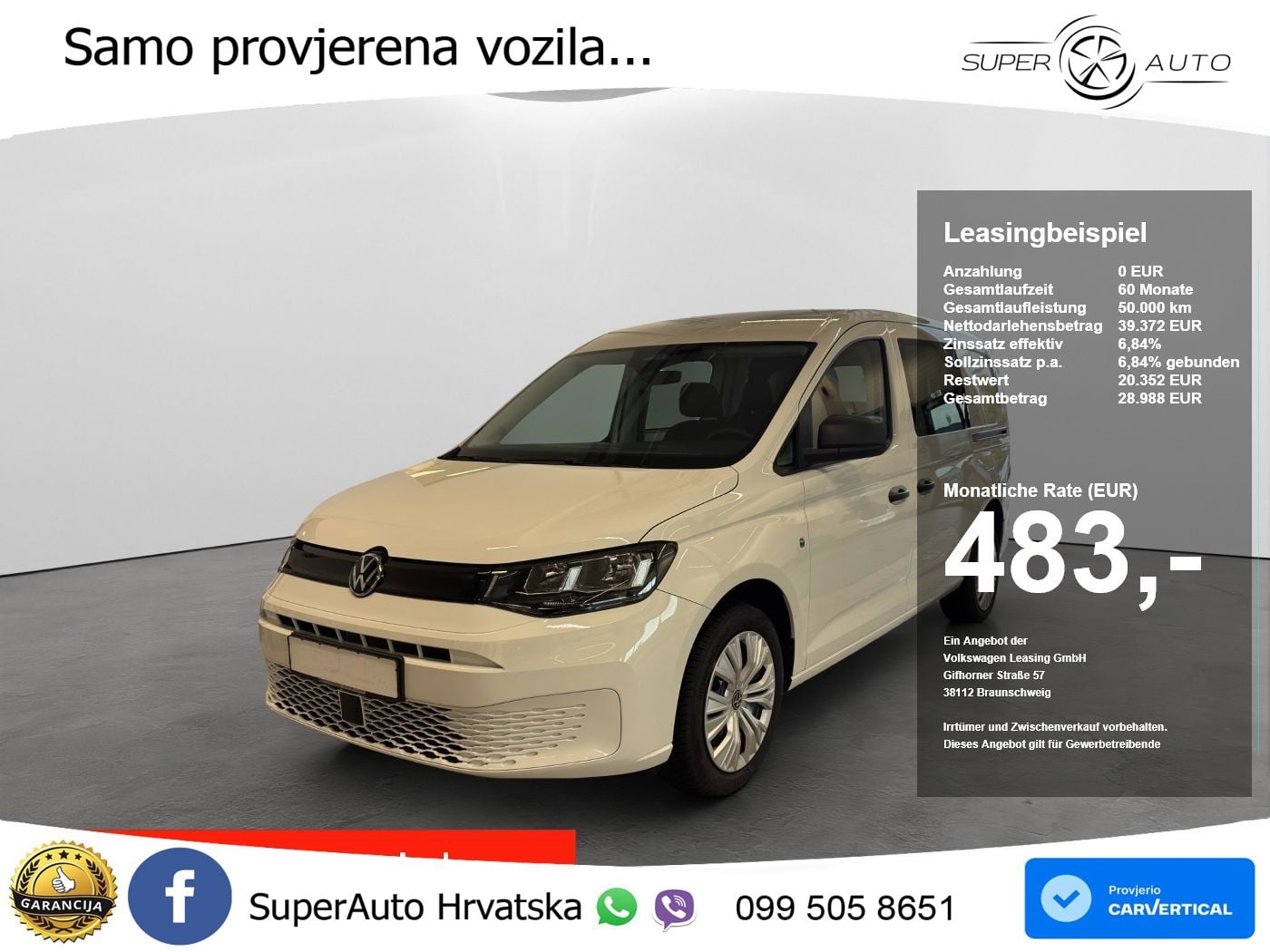 Volkswagen Caddy Maxi Flexible LR 5-J-GAR+APP+SHZ+GRA 102 KS