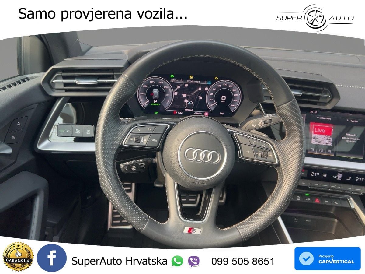 Audi A3 40 TFSIe (204 KS) S tronic S line MATRIX+GR SJED+KAM