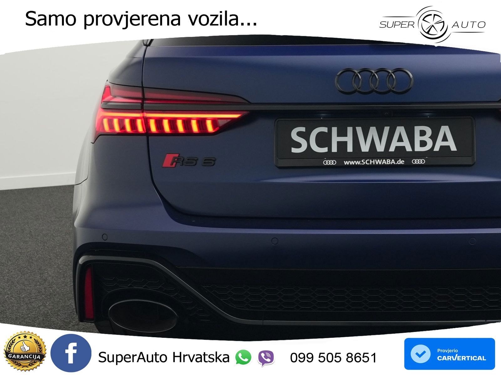 Audi RS6 Avant 4.0 TFSI V8 performance (630 KS)  quattro tiptronic LED+GR SJED+ACC