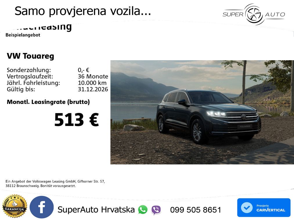 Volkswagen Touareg 3.0 V6 TDI (231 KS) 4MOTION Tiptronic ZRAČNI+ACC+GR SJED+KAM