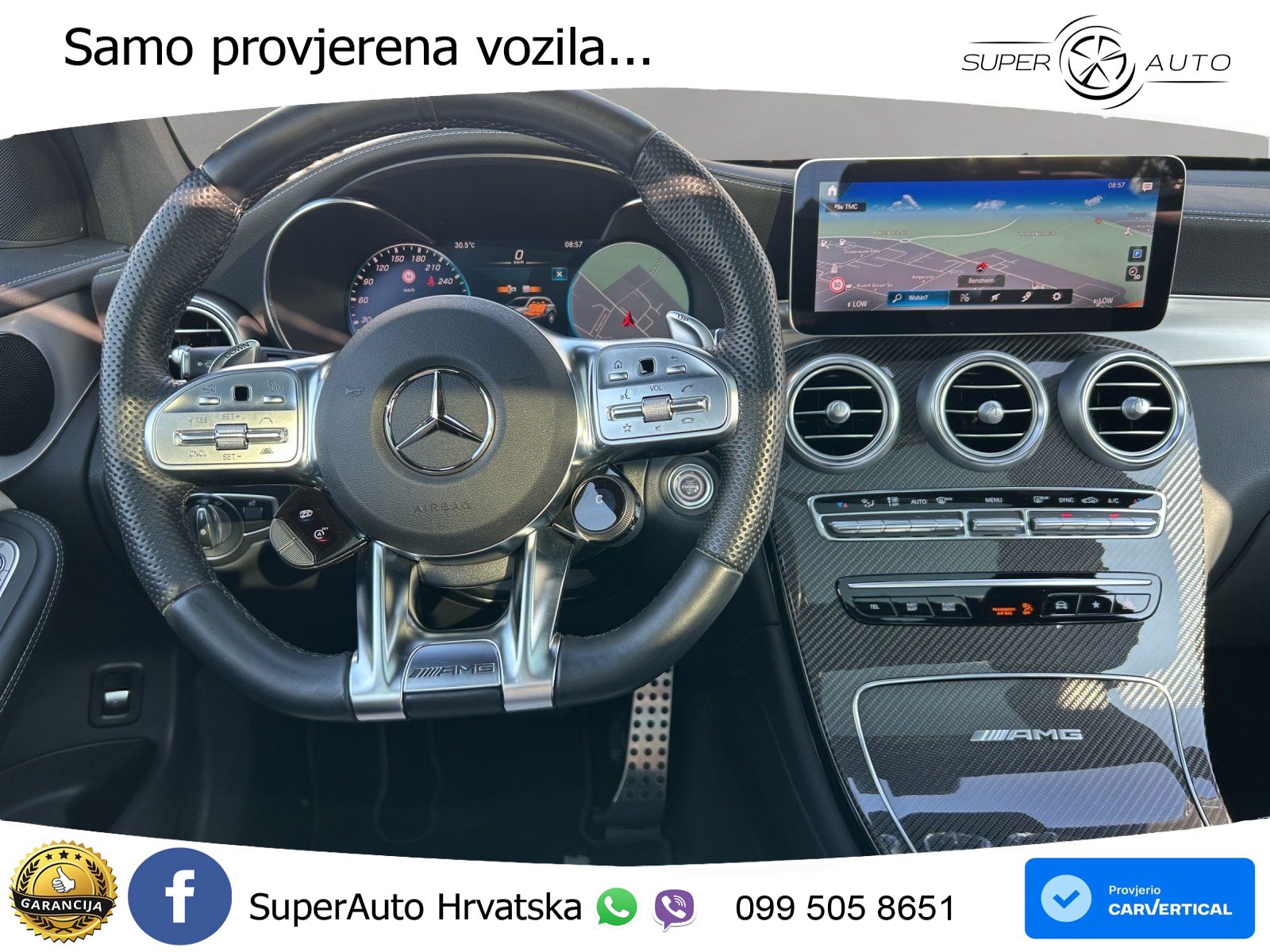 Mercedes AMG GLC 63 S V8 (510 KS) 4MATIC+ MCT ZRAČNI+ACC+GR SJED+360+PANO