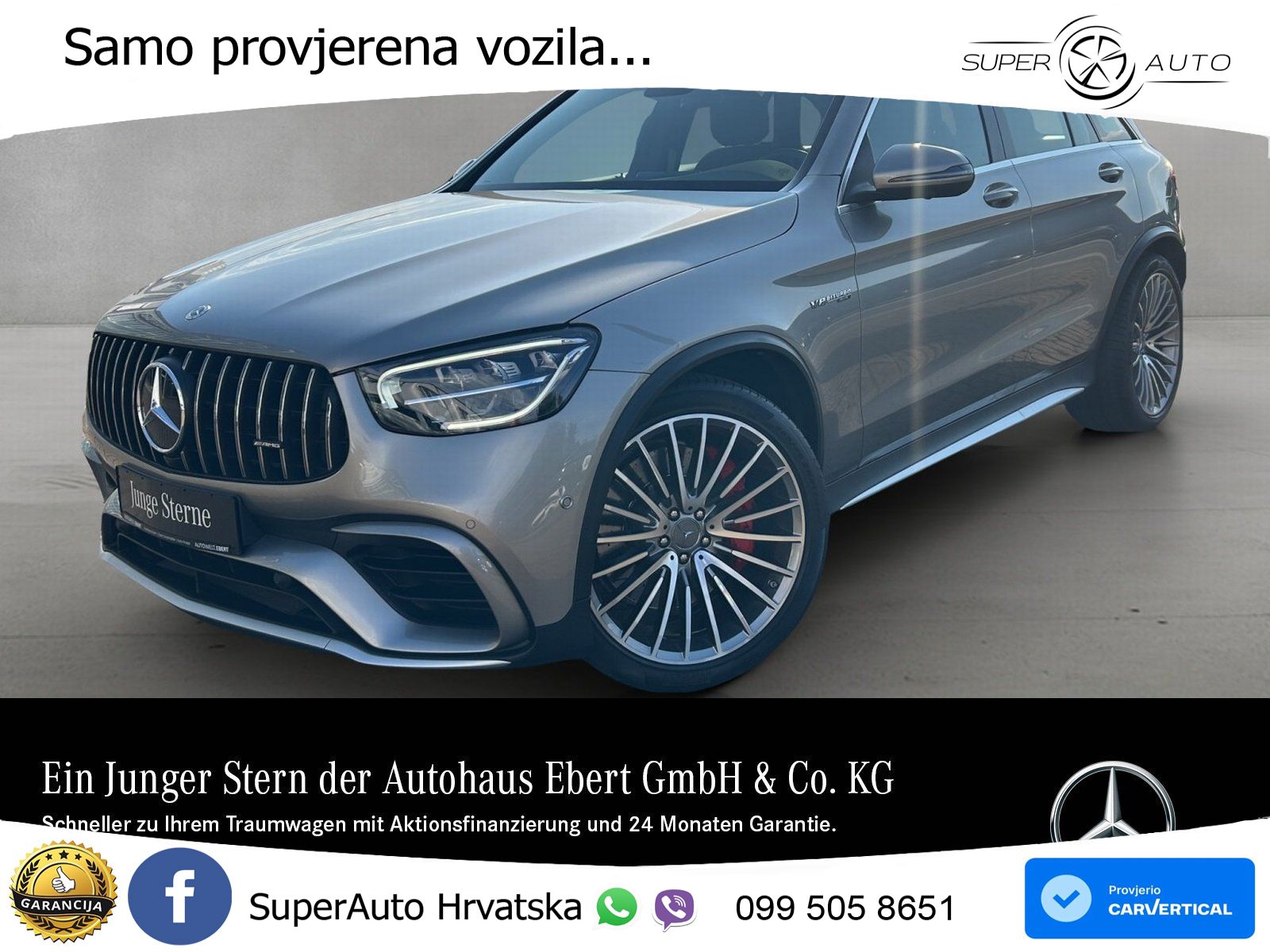 Mercedes AMG GLC 63 S V8 (510 KS) 4MATIC+ MCT ZRAČNI+ACC+GR SJED+360+PANO
