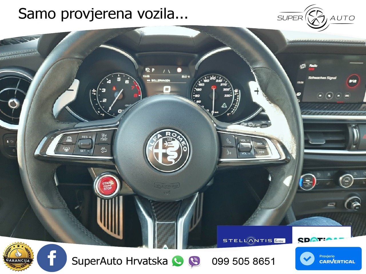 Alfa Romeo Stelvio Quadrifoglio 2.9 V6 Bi-Turbo (520 KS) Q4 Automatic LED+GR SJED+ACC