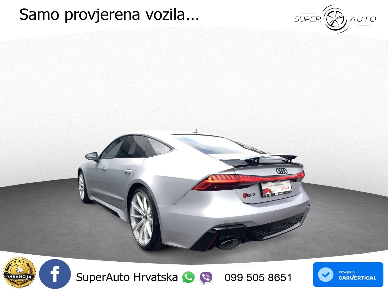 Audi RS7 4.0 TFSI V8 performance (630 KS) quattro tiptronic LED+GR SJED+ACC