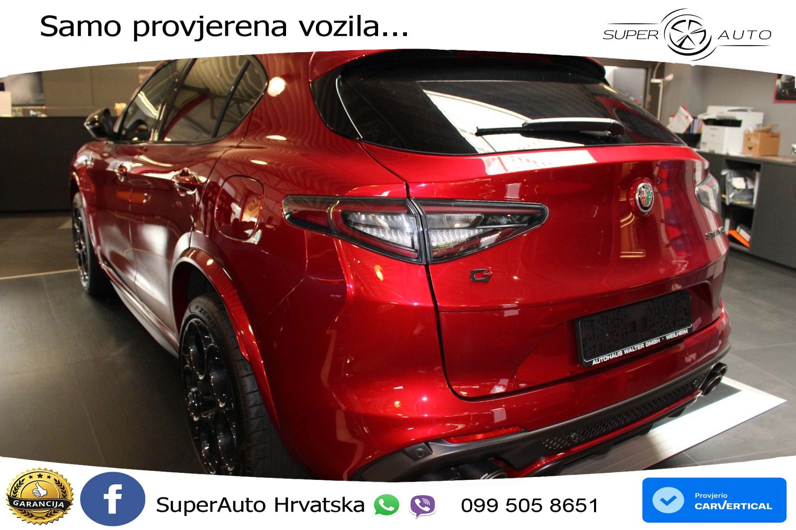 Alfa Romeo Stelvio Quadrifoglio 2.9 V6 Bi-Turbo (520 KS) Q4 Automatic LED+GR SJED+ACC