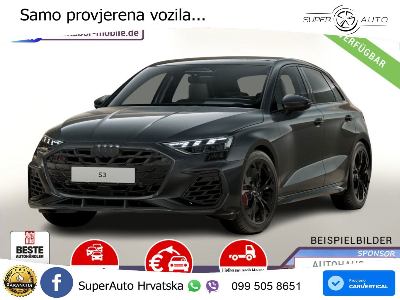 Audi S3 2.0 TFSI (333 KS) quattro S tronic MATRIX+GR SJED+KAM