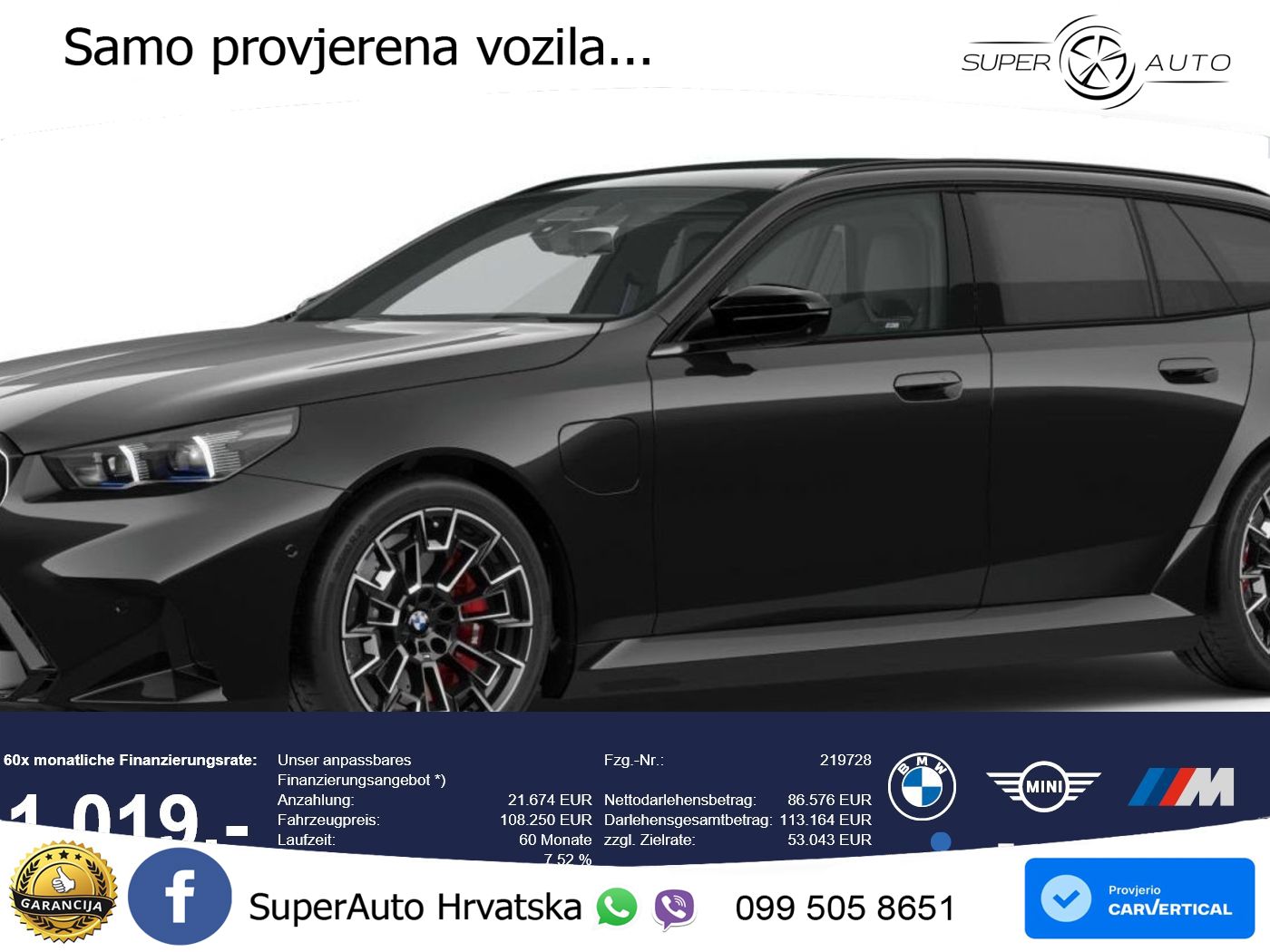 BMW M5 Touring 4.4 V8 (727 KS) xDrive Steptronic LED+GR SJED+ACC