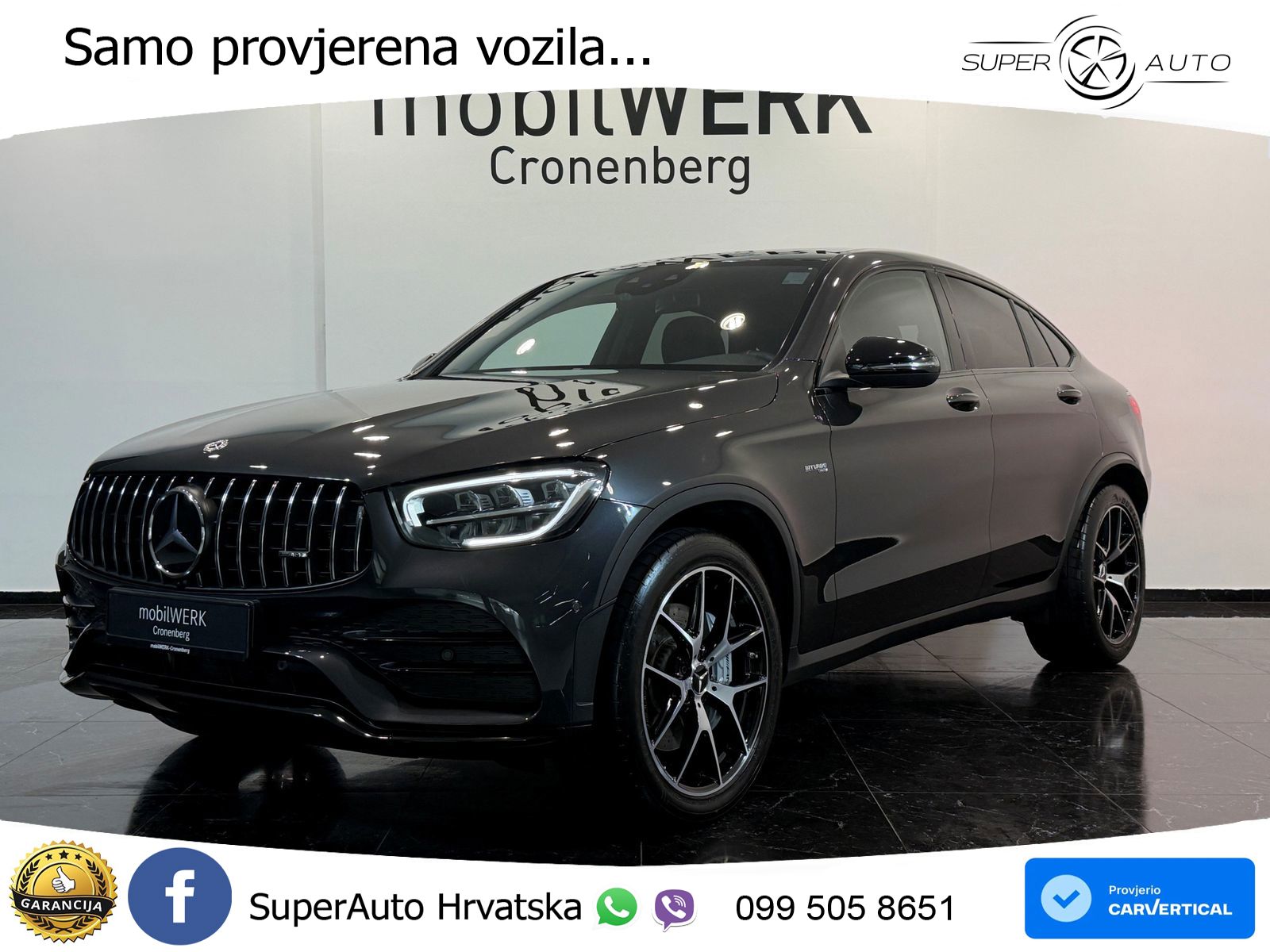 Mercedes GLC Coupe AMG 43 V6 (390 KS) 4MATIC TCT ZRAČNI+ACC+GR SJED+KAM+PANO