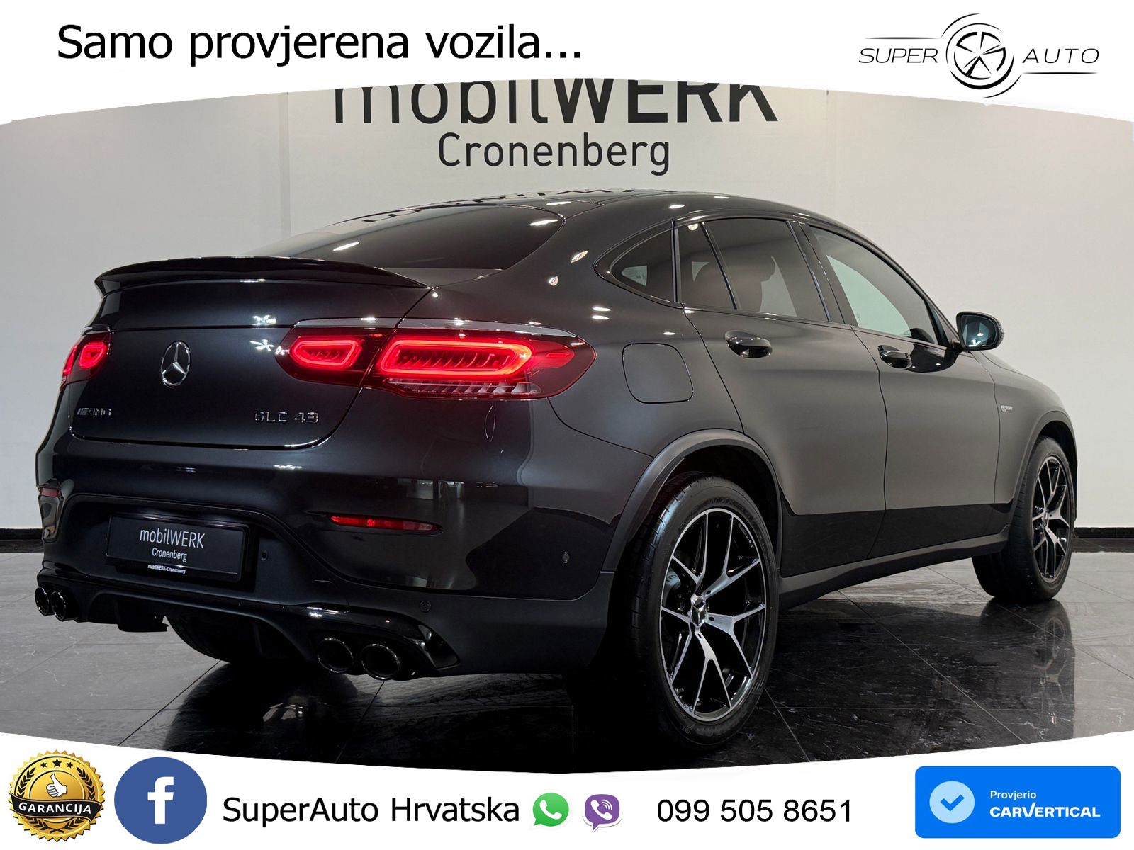 Mercedes GLC Coupe AMG 43 V6 (390 KS) 4MATIC TCT ZRAČNI+ACC+GR SJED+KAM+PANO