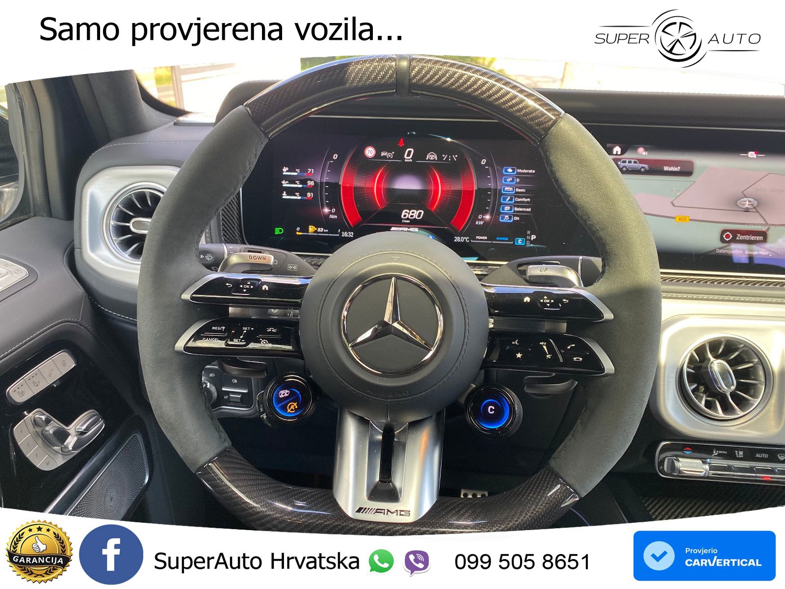 Mercedes AMG G 63 Long V8 (585 KS) 4MATIC 9G-TRONIC AMG SPEEDSHIFT TCT ZRAČNI+ACC+4xGR SJED+KAM