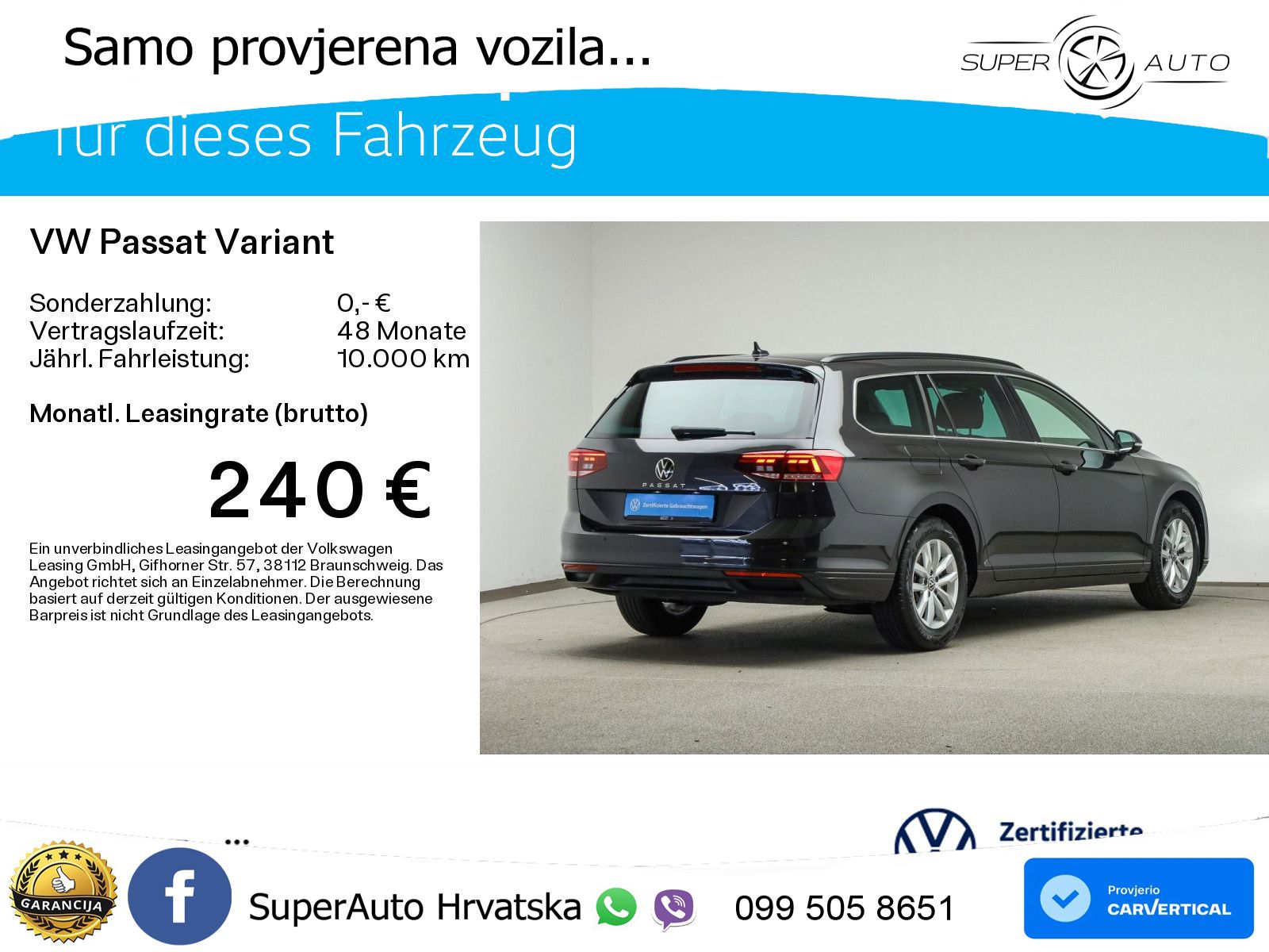 Volkswagen Passat Variant 2.0 TDI (150 KS) DSG Business LED+GR SJED+ACC