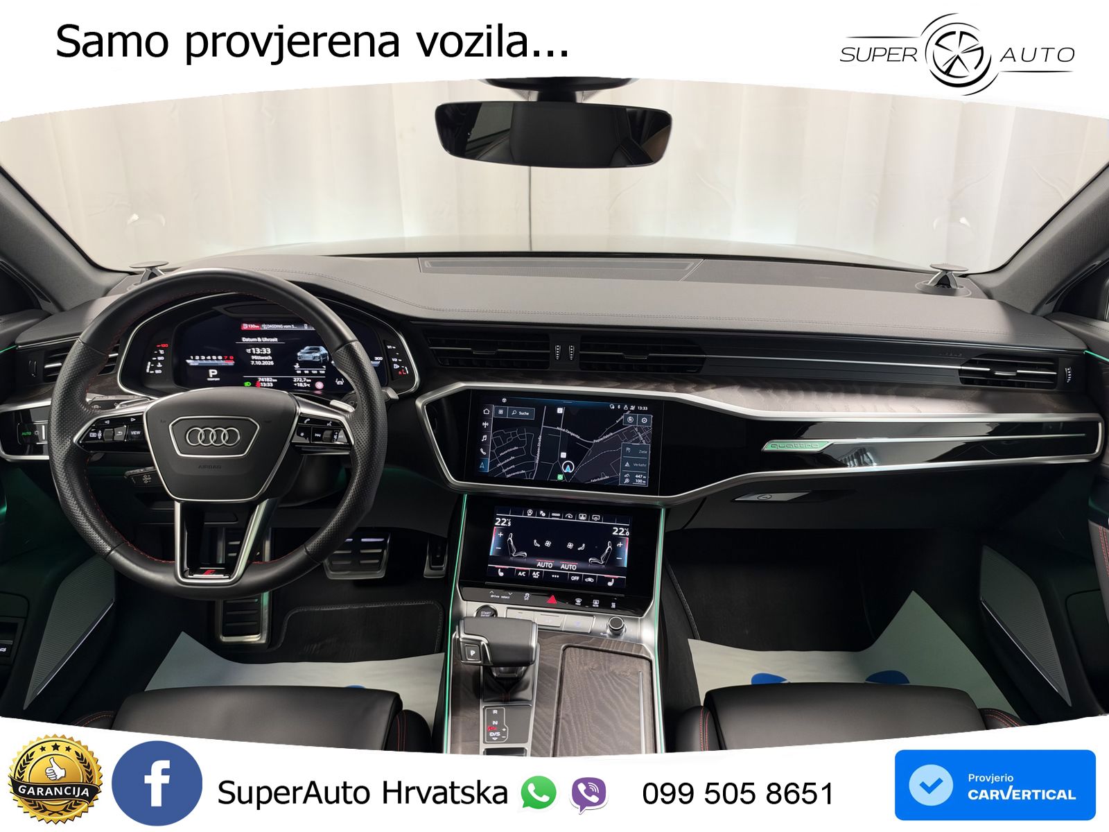 Audi A6 55 TFSI V6 (340 KS) quattro S tronic S line ZRAČNI+ACC+GR SJED+KAM+PANO