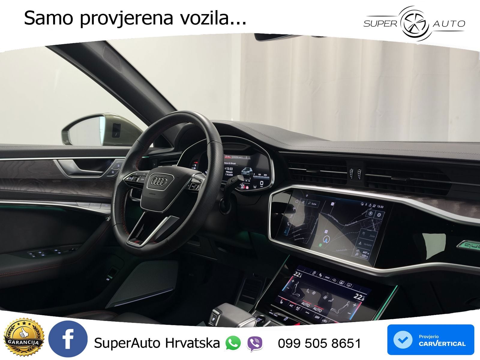 Audi A6 55 TFSI V6 (340 KS) quattro S tronic S line ZRAČNI+ACC+GR SJED+KAM+PANO