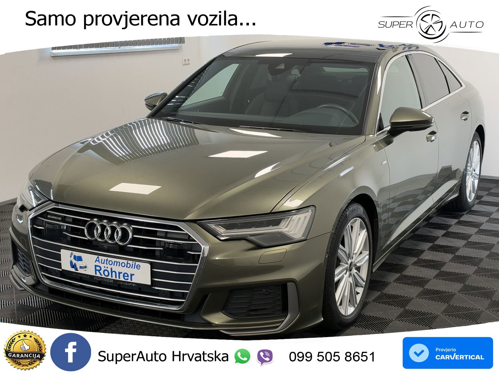 Audi A6 55 TFSI V6 (340 KS) quattro S tronic S line ZRAČNI+ACC+GR SJED+KAM+PANO