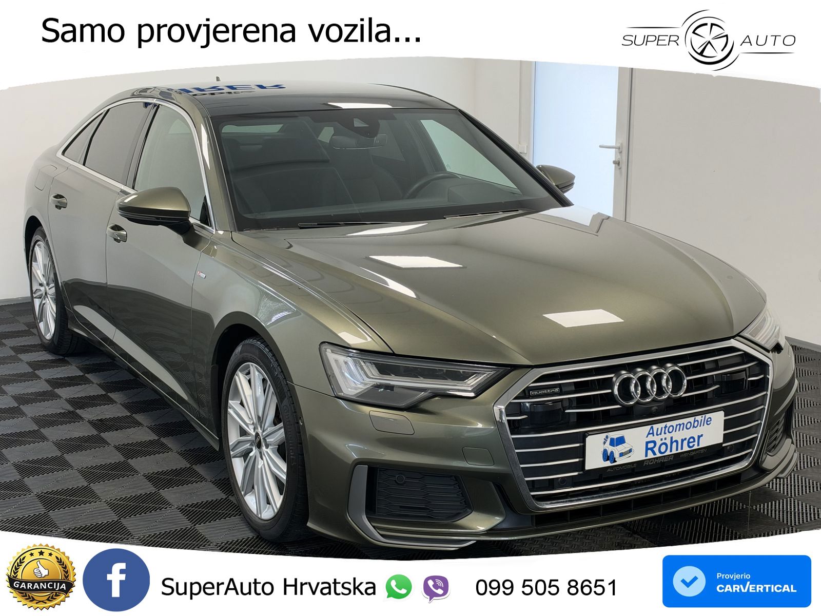 Audi A6 55 TFSI V6 (340 KS) quattro S tronic S line ZRAČNI+ACC+GR SJED+KAM+PANO