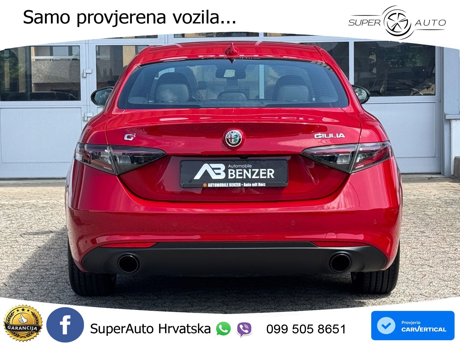 Alfa Romeo Giulia 2.0 Turbo (280 KS) Q4 Automatic LED+GR SJED+ACC