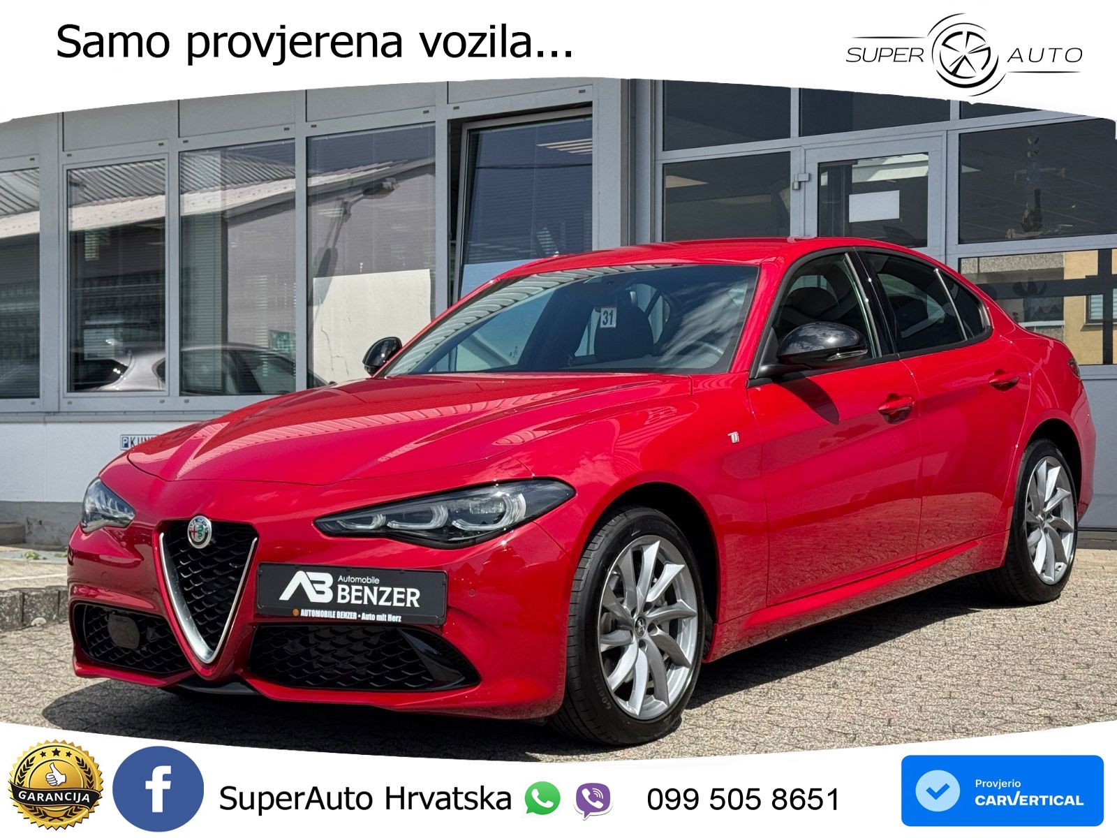 Alfa Romeo Giulia 2.0 Turbo (280 KS) Q4 Automatic LED+GR SJED+ACC