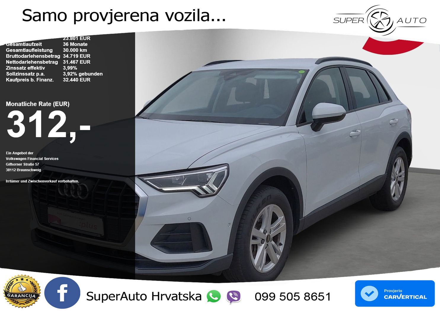 Audi Q3 40 TDI (193 KS) quattro S tronic LED+GR SJED+ACC