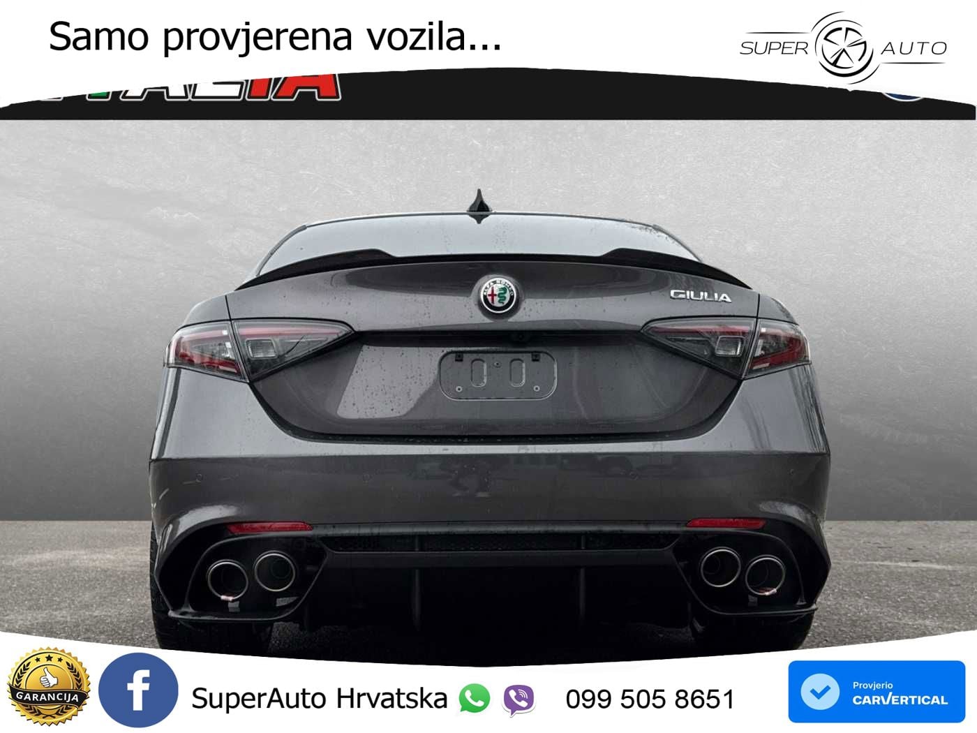 Alfa Romeo Giulia Quadrifoglio 2.9 V6 Bi-Turbo (520 KS) Automatic LED+GR SJED+ACC