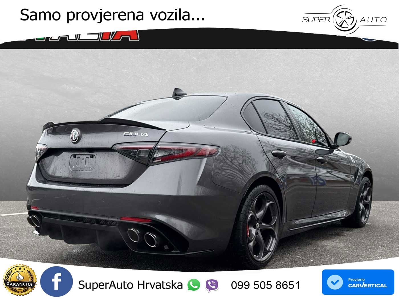 Alfa Romeo Giulia Quadrifoglio 2.9 V6 Bi-Turbo (520 KS) Automatic LED+GR SJED+ACC