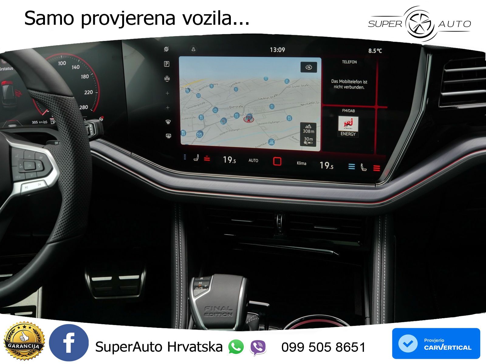 Volkswagen Touareg 3.0 V6 TDI (286 KS) 4MOTION Tiptronic ZRAČNI+ACC+GR SJED+KAM+PANO