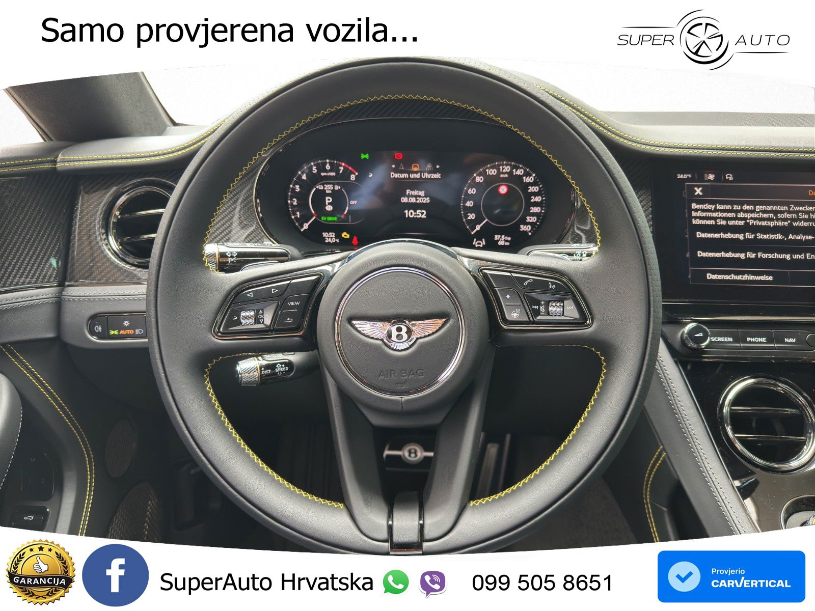 Bentley Continental GT IV 4.0 V8 TFSi (680 KS) AWD DCT ZRAČNI+ACC+GR SJED+360