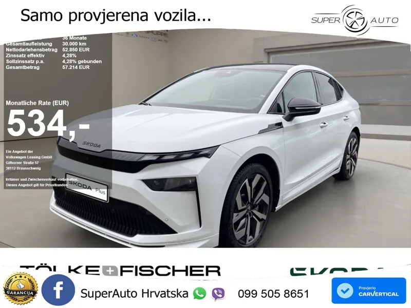 Škoda Enyaq Coupe iV 85 82 kWh (286 KS) SportLine MATRIX+GR SJED+KAM