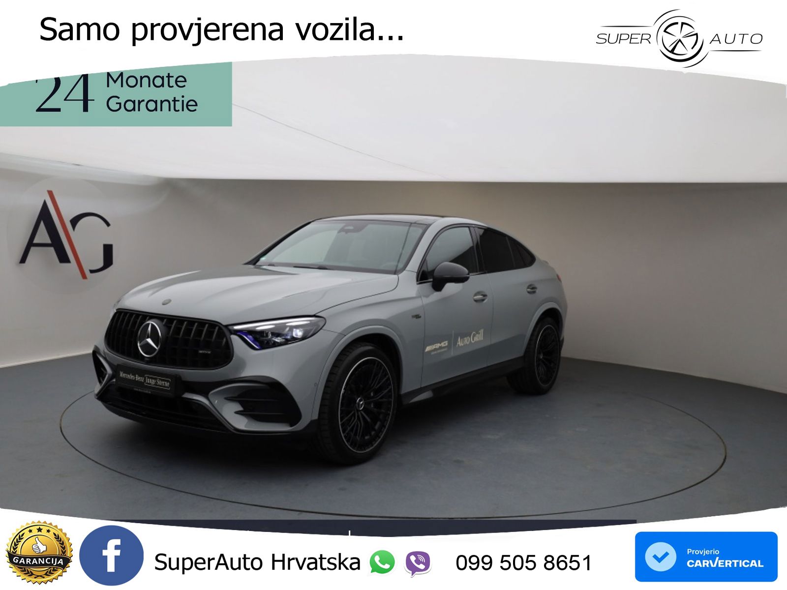 Mercedes GLC Coupe AMG 53 (449 KS) 4MATIC+ AMG SPEEDSHIFT TCT 9G ACC+HEAD+GR SJED+360+PANO