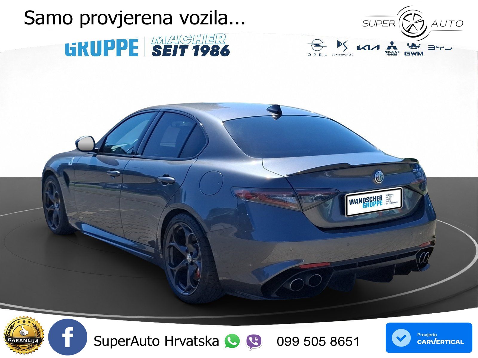 Alfa Romeo Giulia Quadrifoglio 2.9 V6 Bi-Turbo (520 KS) Automatic LED+GR SJED+ACC